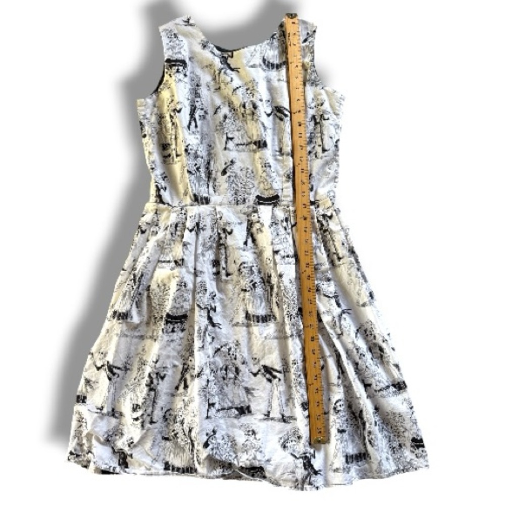 Hemet Day of the Dead Skeleton Skull Halloween Rockabilly Fit Flare Dress XL - Picture 7 of 7